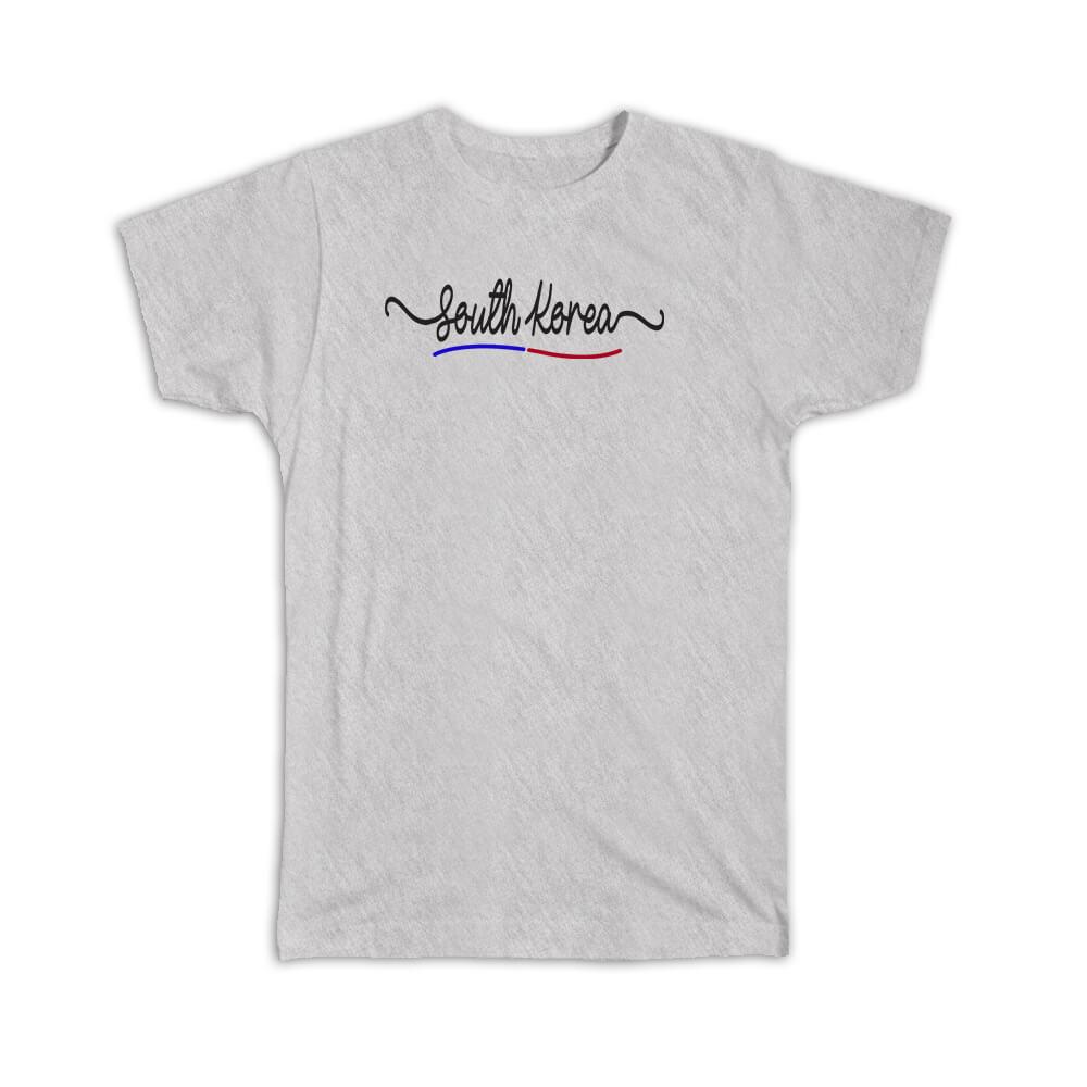 Gift T-Shirt : South Korea Flag Colors Korean Travel Expat Country Minimalist