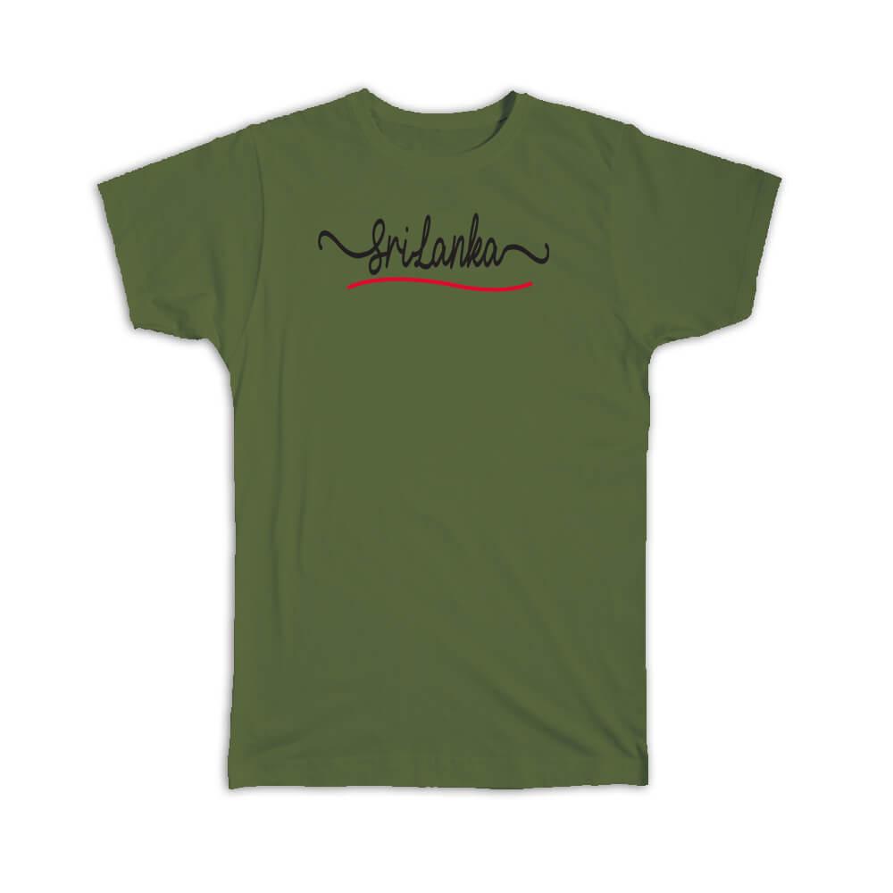 Gift T-Shirt : Sri Lanka Flag Colors Lankan Travel Expat Country Minimalist
