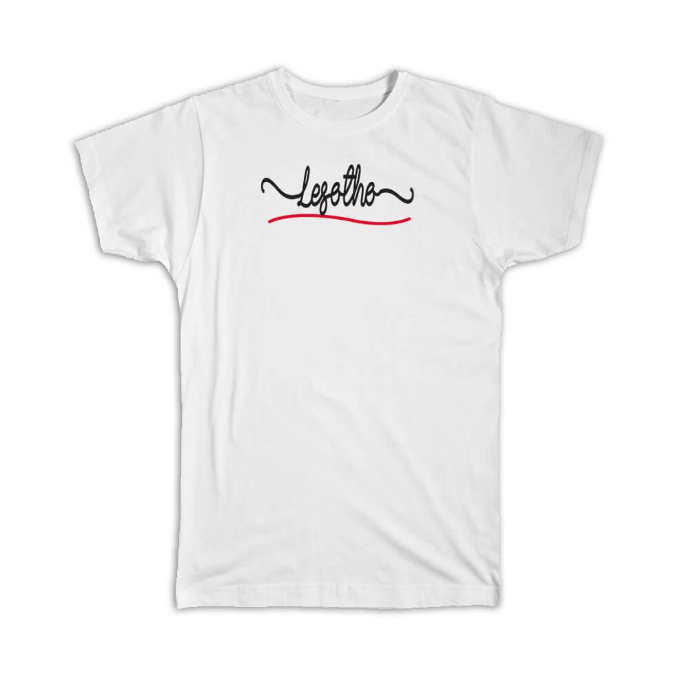 Gift T-Shirt : Lesotho Flag Colors Travel Expat Country Minimalist
