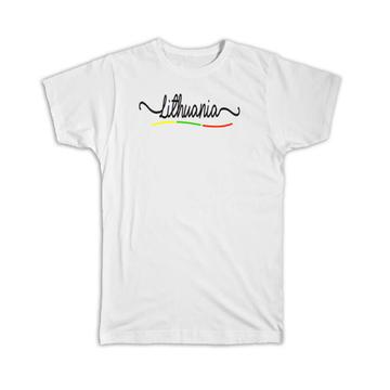 Lithuania Flag Colors : Gift T-Shirt Lithuanian Travel Expat Country Minimalist Lettering