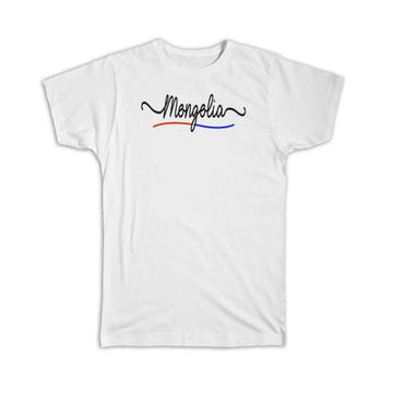 Mongolia Flag Colors : Gift T-Shirt Mongolian Travel Expat Country Minimalist Lettering