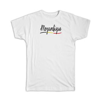 Mozambique Flag Colors : Gift T-Shirt Mozambican Travel Expat Country Minimalist Lettering