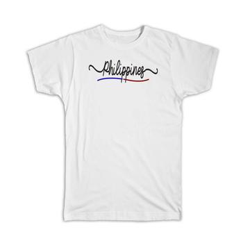 Philippines Flag Colors : Gift T-Shirt Filipino Travel Expat Country Minimalist Lettering