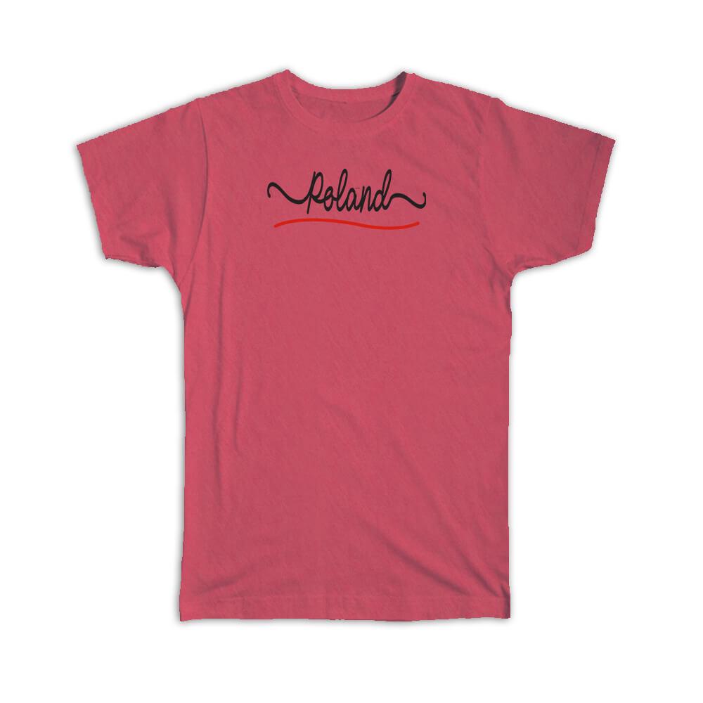Gift T-Shirt : Poland Flag Colors Polish Travel Expat Country Minimalist - Picture 9 of 10