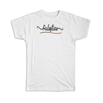 Palestine Flag Colors : Gift T-Shirt Palestinian Travel Expat Country Minimalist Lettering