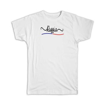 Russia Flag Colors : Gift T-Shirt Russian Travel Expat Country Minimalist Lettering