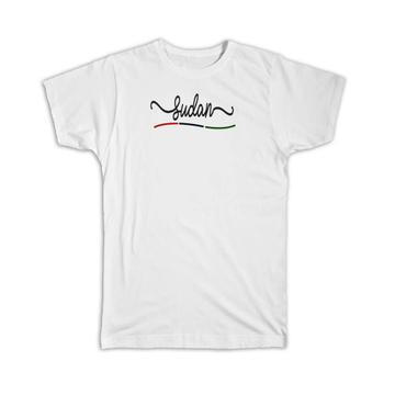 Sudan Flag Colors : Gift T-Shirt Sudanese Travel Expat Country Minimalist Lettering