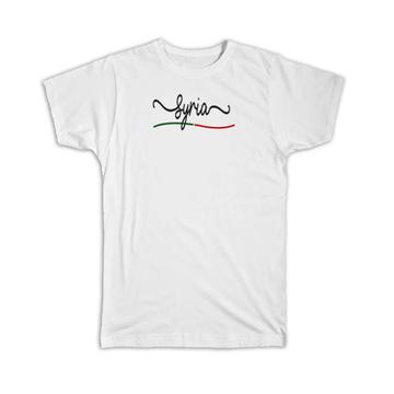 Syria Flag Colors : Gift T-Shirt Syrian Travel Expat Country Minimalist Lettering