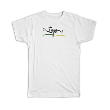 Togo Flag Colors : Gift T-Shirt Togolese Travel Expat Country Minimalist Lettering