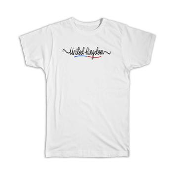 United Kingdom Flag Colors : Gift T-Shirt British Travel Expat Country Minimalist Lettering
