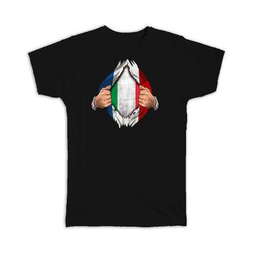 Italy French : Gift T-Shirt Flag Chest Italian