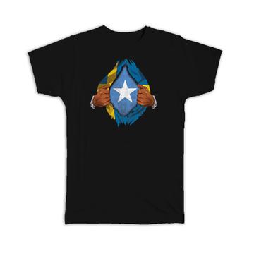 Somalia Swedish : Gift T-Shirt Flag Chest Somali
