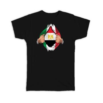 Egypt Italian : Gift T-Shirt Flag Chest Egyptian
