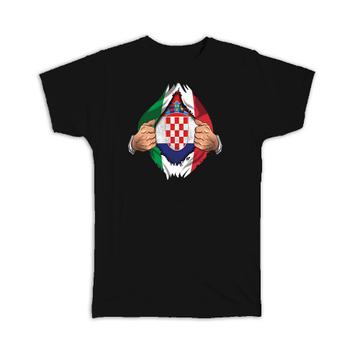 Croatia Italian : Gift T-Shirt Flag Chest Croatian