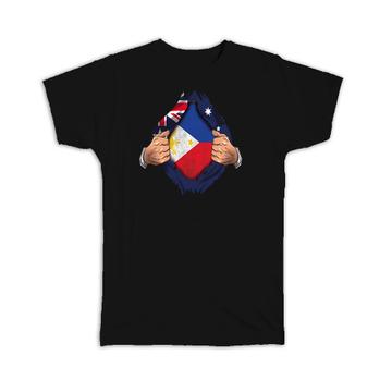 Philippines Australian : Gift T-Shirt Flag Chest Filipino