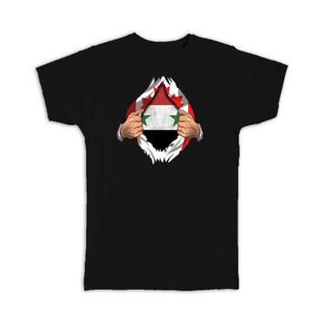 Syria Canadian : Gift T-Shirt Flag Chest Syrian