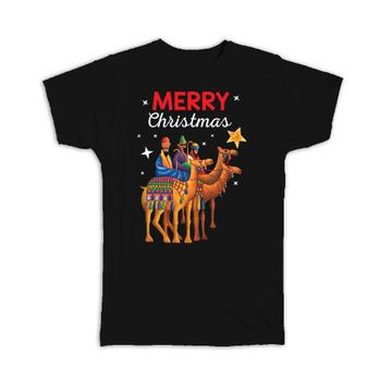 Merry Christmas Three Kings : Gift T-Shirt Nativity Magi Wise Men Camels Christian Religious