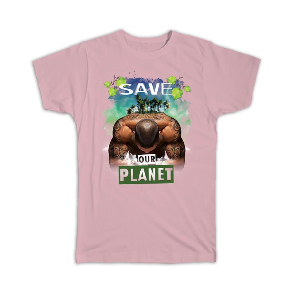 Gift T-Shirt : Ecolife Human Body Nature Palm Trees Climate Friendly Go Green