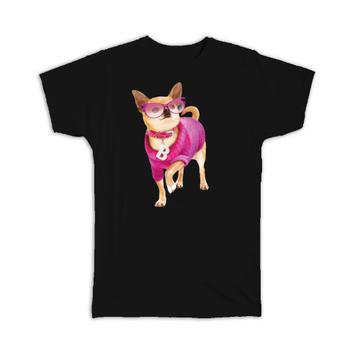 Cute Chihuahua : Gift T-Shirt Fashion Dog Pet Small Animal Glasses Sweater Collar Floral