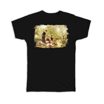 Ladies Washing Clothes River : Gift T-Shirt Famous Oil Painting Art Artist Painter
