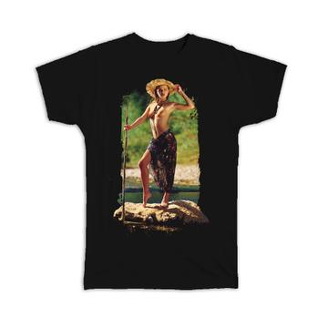 Sexy Woman Naked Hunting Fishing : Gift T-Shirt Erotica Erotic Pin Up Girl Hot