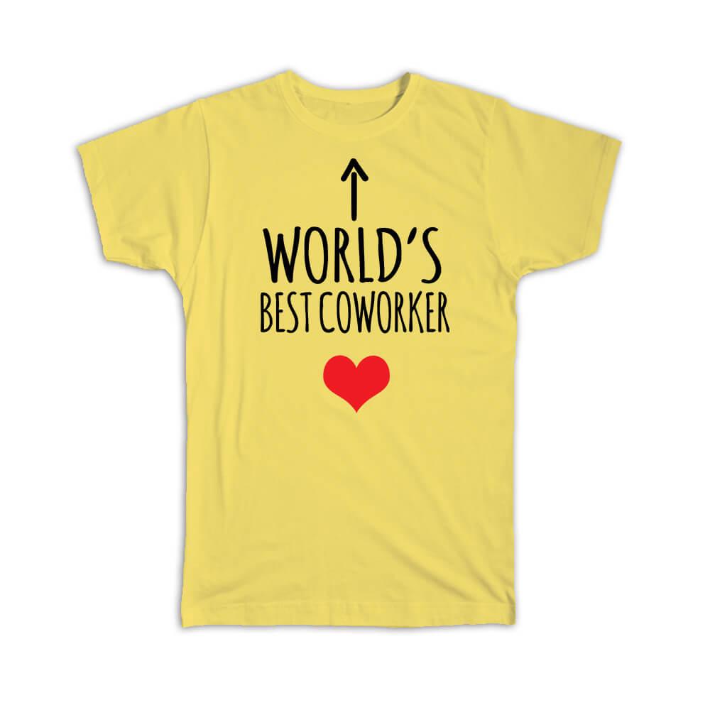 Gift T-Shirt : Worlds Best COWORKER Heart Love Family Work Christmas Birthday