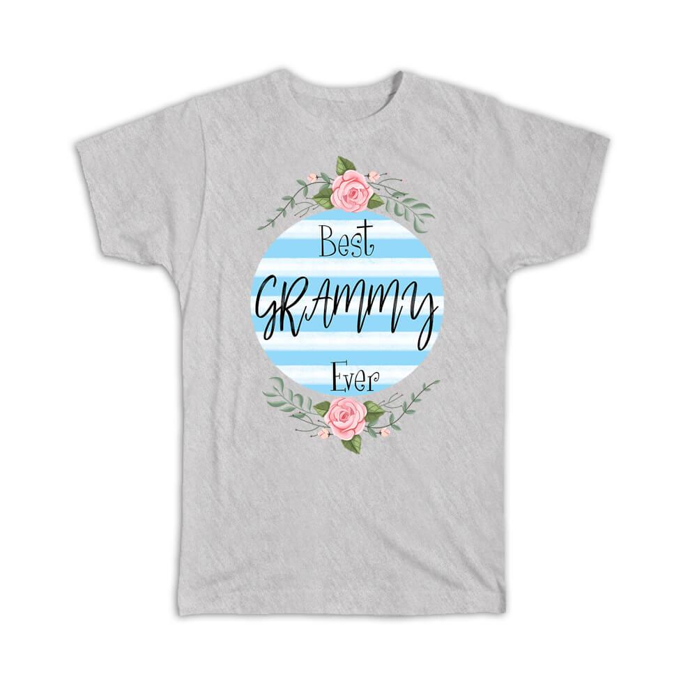 Gift T-Shirt : Best GRAMMY Ever Christmas Cute Birthday Stripes Blue Grandma - Picture 5 of 10