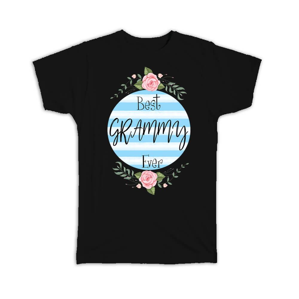 Gift T-Shirt : Best GRAMMY Ever Christmas Cute Birthday Stripes Blue Grandma - Picture 6 of 10