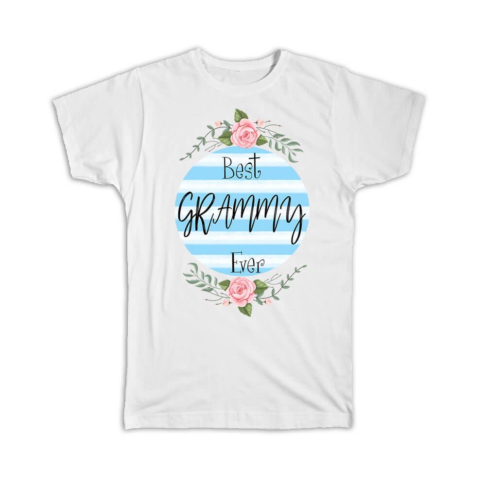 Gift T-Shirt : Best GRAMMY Ever Christmas Cute Birthday Stripes Blue Grandma - Picture 9 of 10