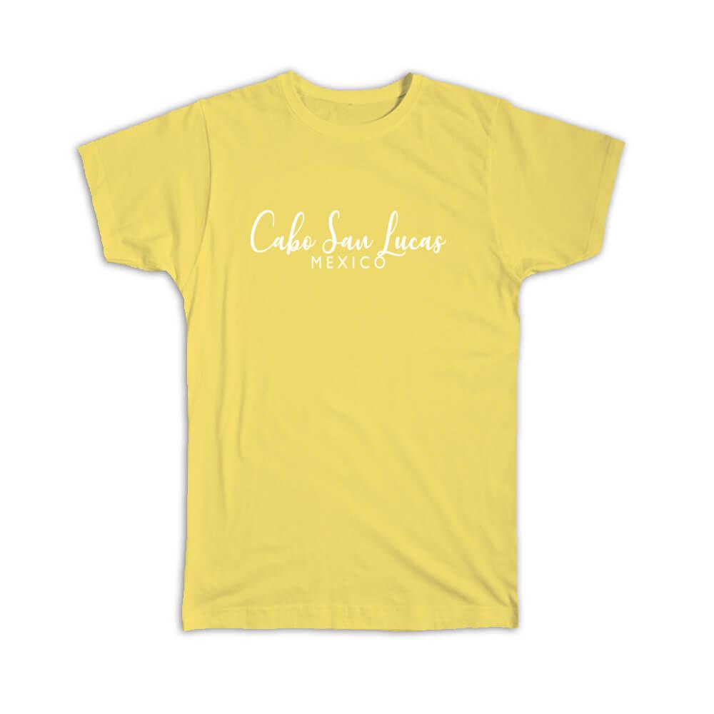 Gift T-Shirt : Cabo San Lucas Cursive Typography Mexico Tropical Beach Travel - Picture 7 of 11