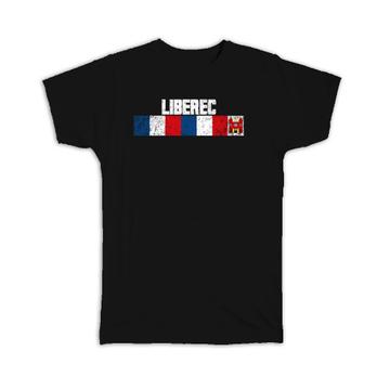 Liberec Czech Republic : Gift T-Shirt Distressed Retro Expat Vintage Flag Geometric