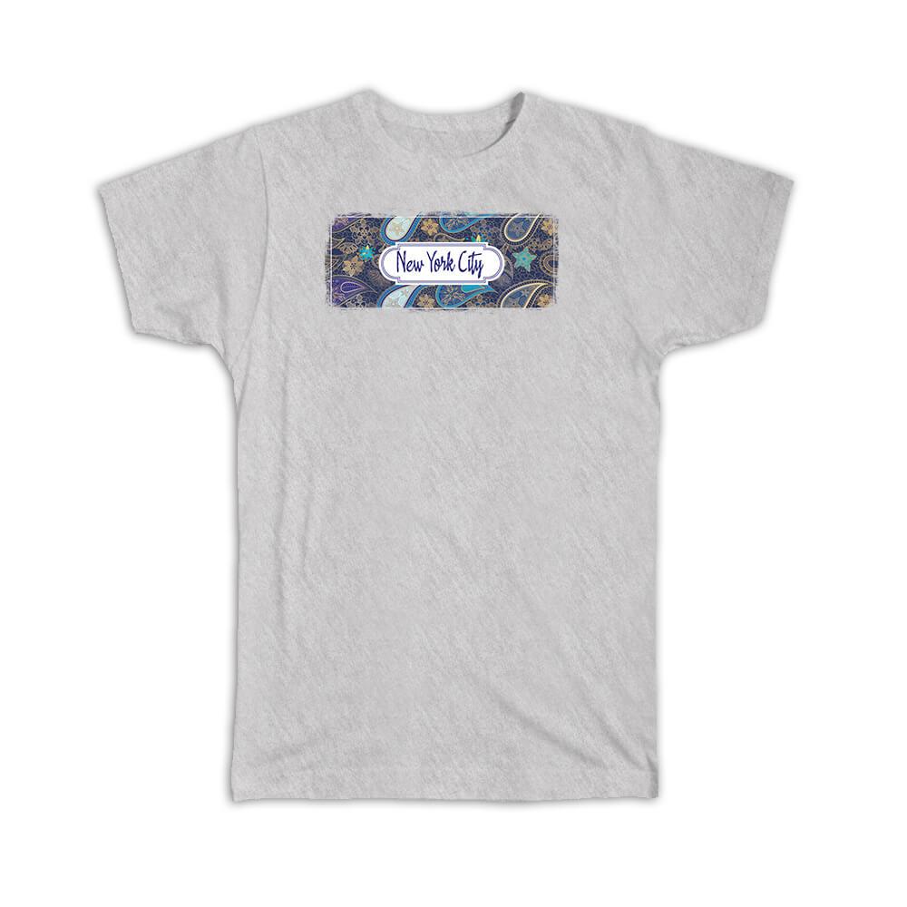Gift T-Shirt : New York City United States Paisley American Souvenir Tourism - Picture 11 of 12