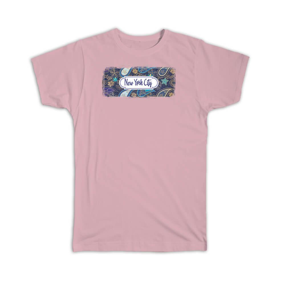 Gift T-Shirt : New York City United States Paisley American Souvenir Tourism - Picture 4 of 12