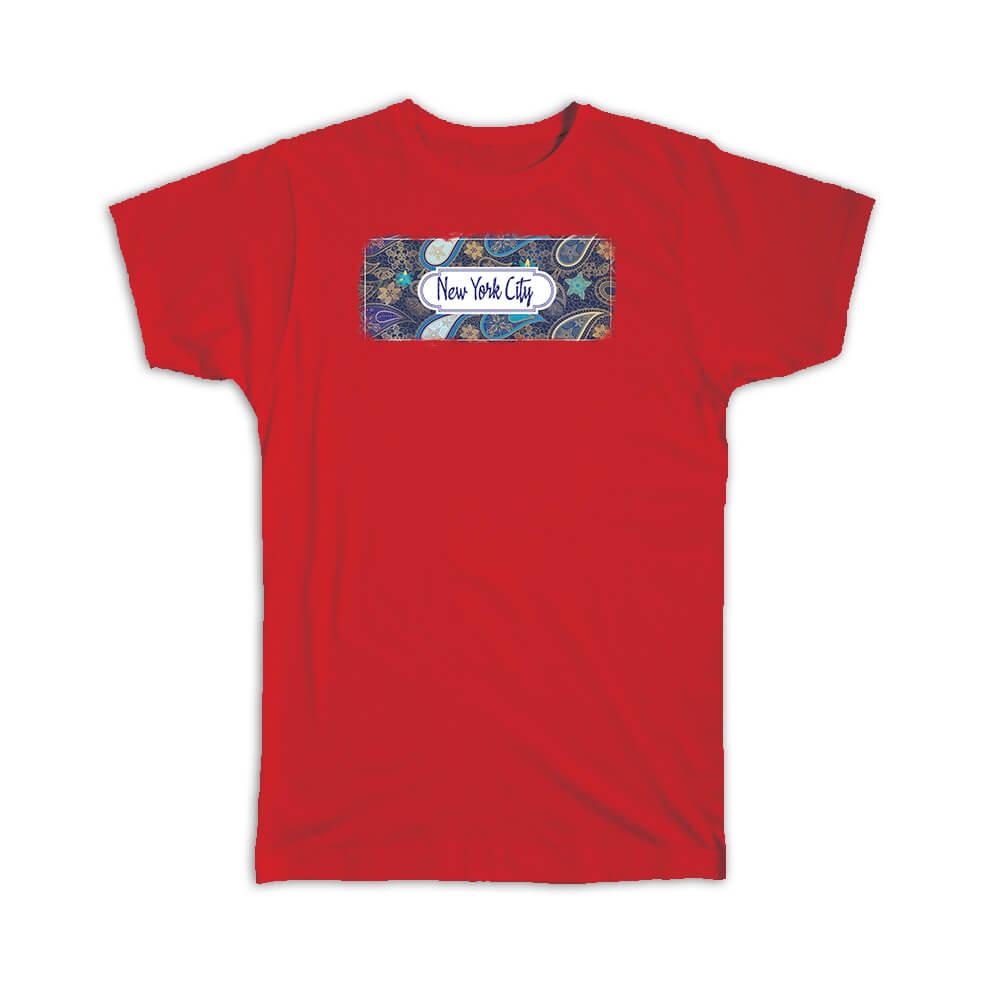 Gift T-Shirt : New York City United States Paisley American Souvenir Tourism - Picture 5 of 12