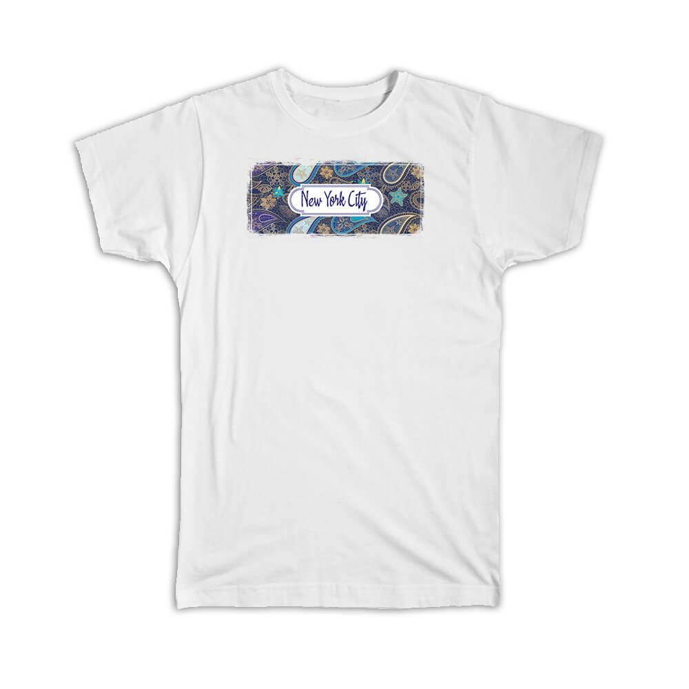 Gift T-Shirt : New York City United States Paisley American Souvenir Tourism - Picture 10 of 12