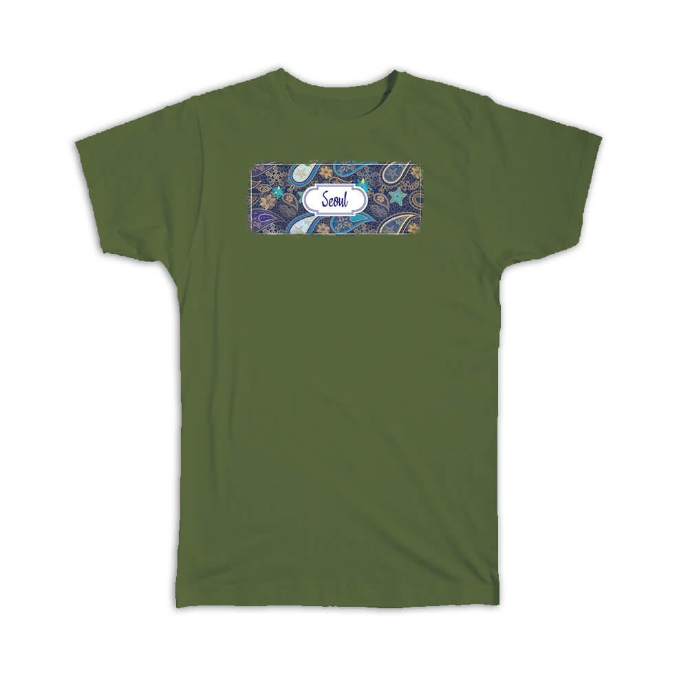 Gift T-Shirt : Seoul South Korea Paisley Korean Souvenir Tourism