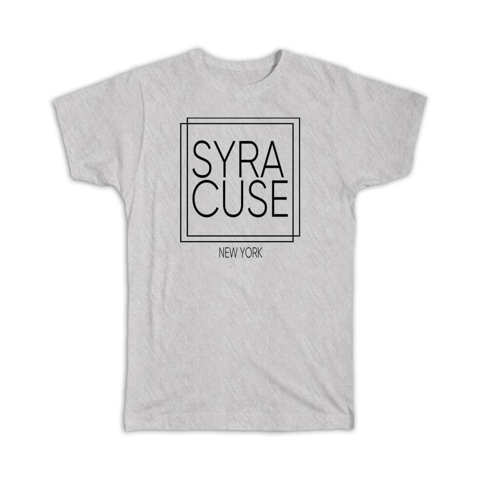 Gift T-Shirt : SYRACUSE New York Square Modern Minimalist Font