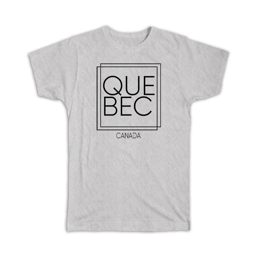 Gift T-Shirt : QUEBEC Canada Square Modern Minimalist Font
