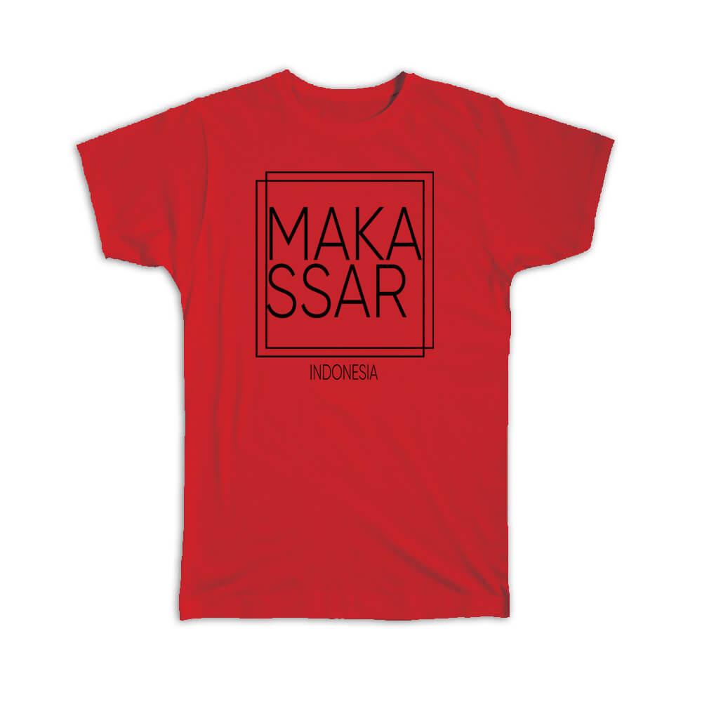 Gift T-Shirt : MAKASSAR Indonesia Square Modern Minimalist Font