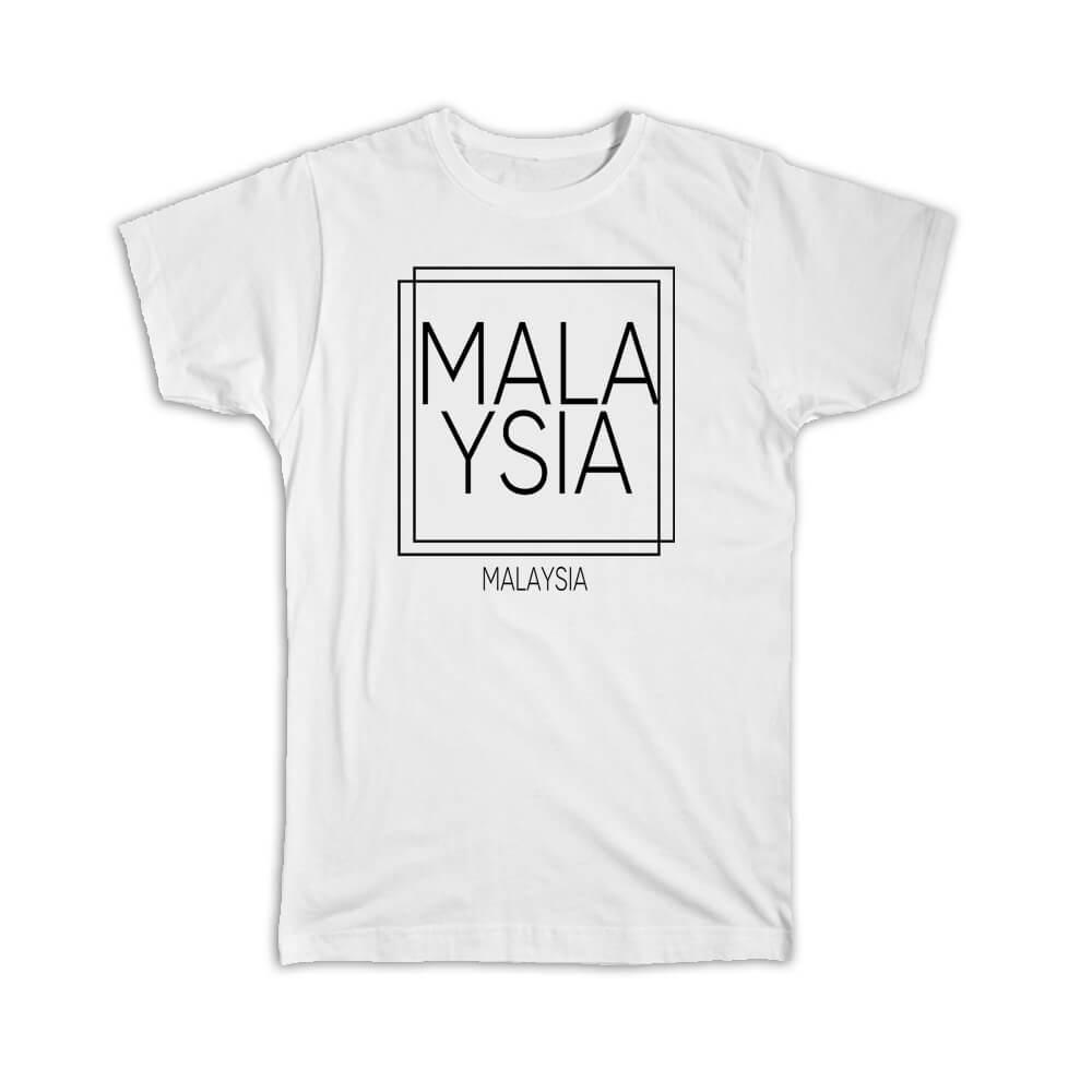 Gift T-Shirt : MALAYSIA Malaysia Square Modern Minimalist Font