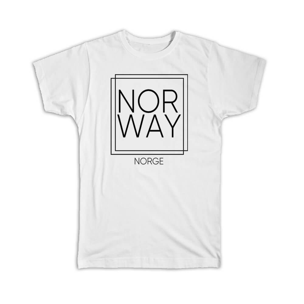 Gift T-Shirt : NORWAY Norway Square Modern Minimalist Font