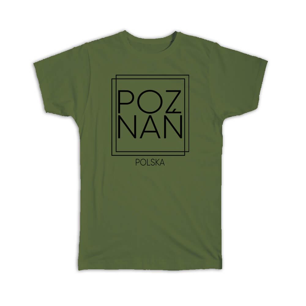 Gift T-Shirt : POZNAN Poland Square Modern Minimalist Font