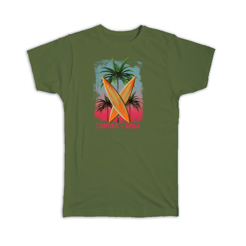 Gift T-Shirt : Retro Surf Board Legian Bali Indonesia