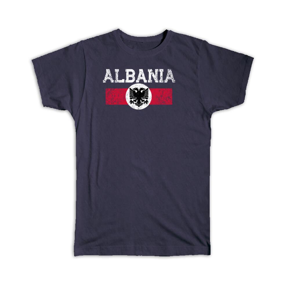 Gift T-Shirt : Eagle Crest Albania Albanian Distressed