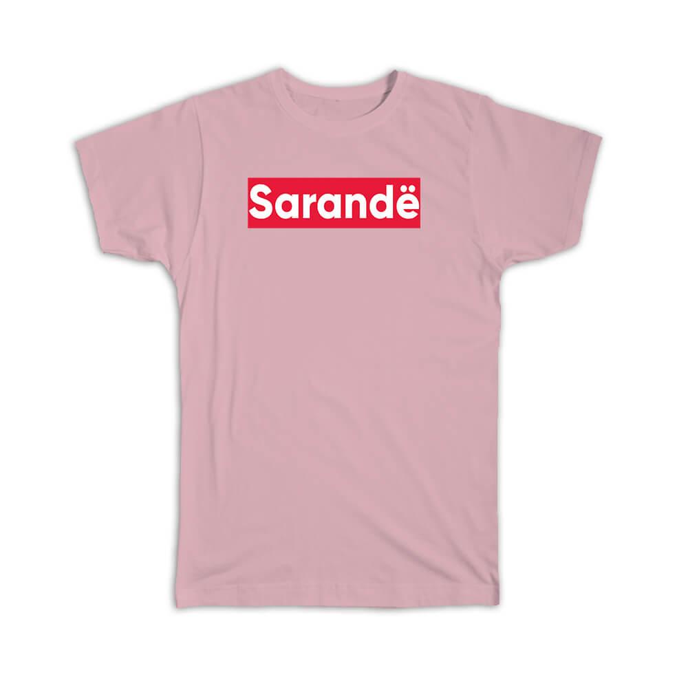 Gift T-Shirt : Sarande Albania Albanian Red Stripe