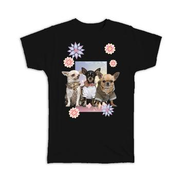 Chihuahua Toy Terrier : Gift T-Shirt Fashion Dogs Pets Animals Cute Funny Flowers