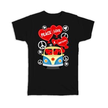 Heart Kombi Camper Van Bay : Gift T-Shirt Valentines Day Love Peace Nostalgia