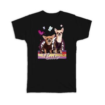 Chihuahua Puppies : Gift T-Shirt Cute Dogs Pets Animals Sweet Fashion Hearts