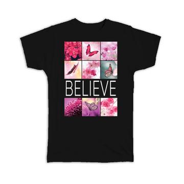 Spring Flowers Butterflies Rose Cherry Blossom : Gift T-Shirt Floral Sweet Delicate Pink