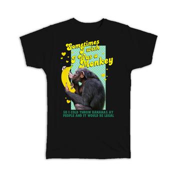 Funny Monkey Kissing Banana : Gift T-Shirt Animal Ape Chimp Humor